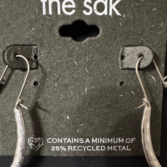 The Sak Textured Silver Teardrop Earrings - Picture 2 of 2